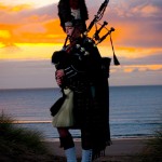 Bagpiper Julie Brinklow