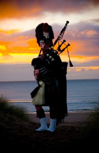 Bagpiper Julie Brinklow