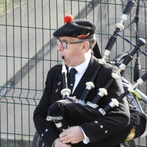 Yorkshire bagpiper in Leeds
